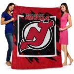 new jersey devils splatter effect red blanket best selling