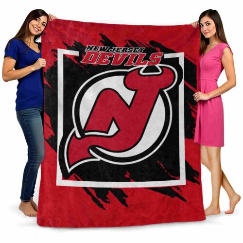 new jersey devils splatter effect red blanket fashion forward