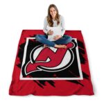 new jersey devils splatter effect red blanket best selling