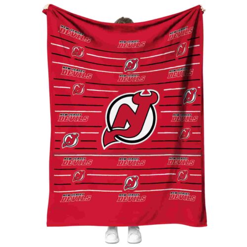 new jersey devils striped pattern red blanket best selling