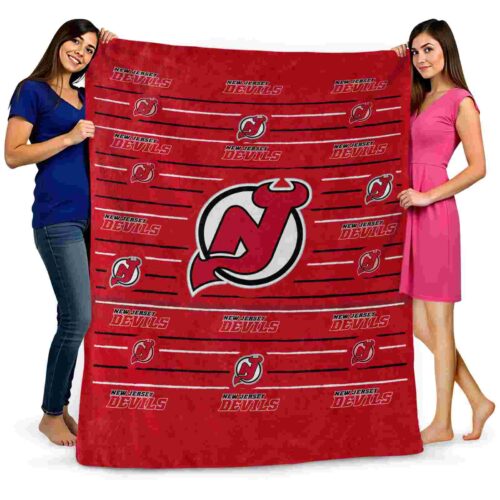 new jersey devils striped pattern red blanket fashion forward