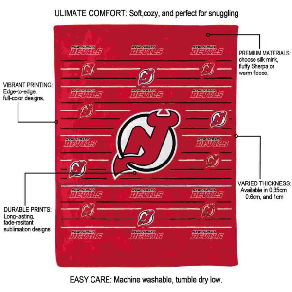 new jersey devils striped pattern red blanket new arrival