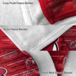 new jersey devils striped pattern red blanket premium grade