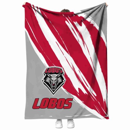 new mexico lobos brushstrokes red white blanket best selling