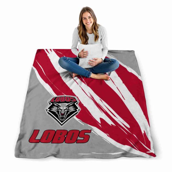 new mexico lobos brushstrokes red white blanket high quality