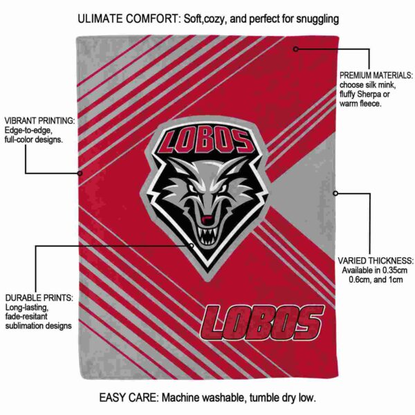 new mexico lobos diagonal stripes red blanket new arrival