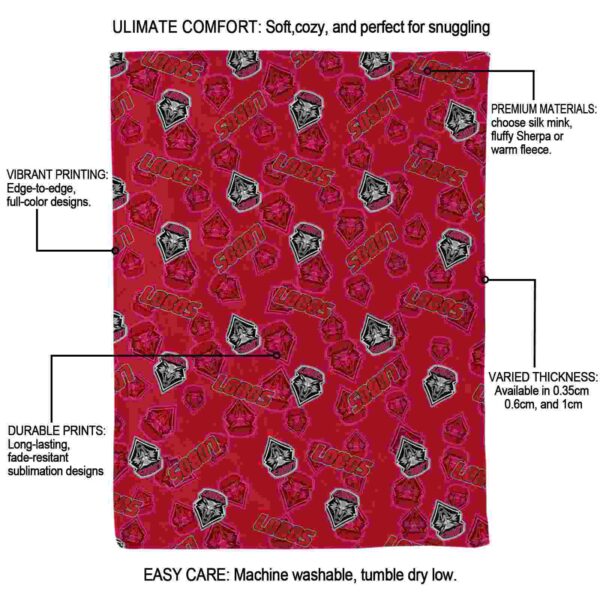 new mexico lobos diehard fans red blanket new arrival