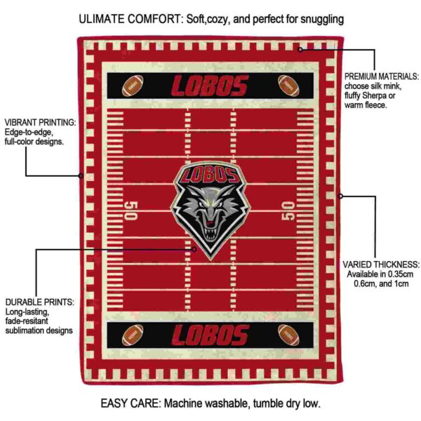 new mexico lobos football field red blanket new arrival