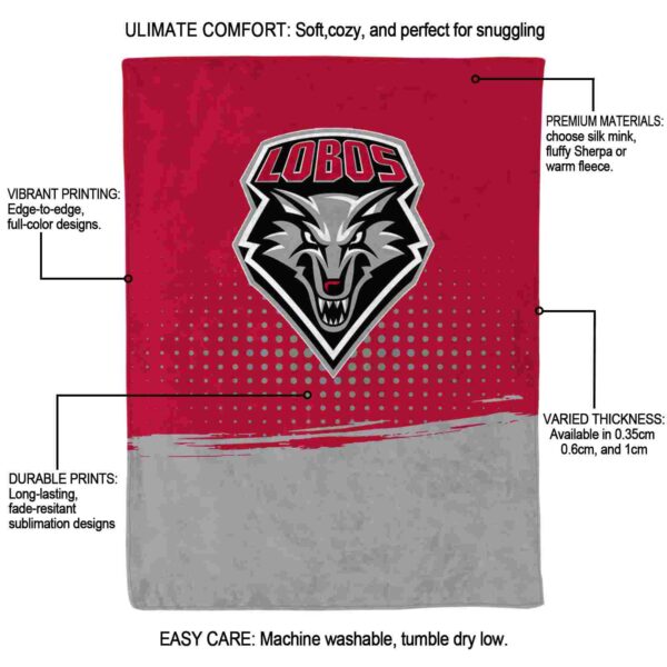 new mexico lobos gradient dots red blanket new arrival