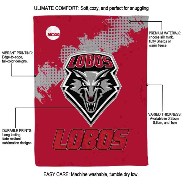 new mexico lobos grunge texture red blanket new arrival