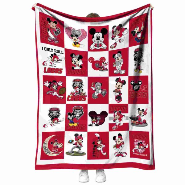 new mexico lobos mickey minnie red white blanket best selling