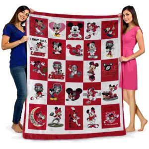 new mexico lobos mickey minnie red white blanket fashion forward