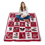 new mexico lobos mickey minnie red white blanket high quality