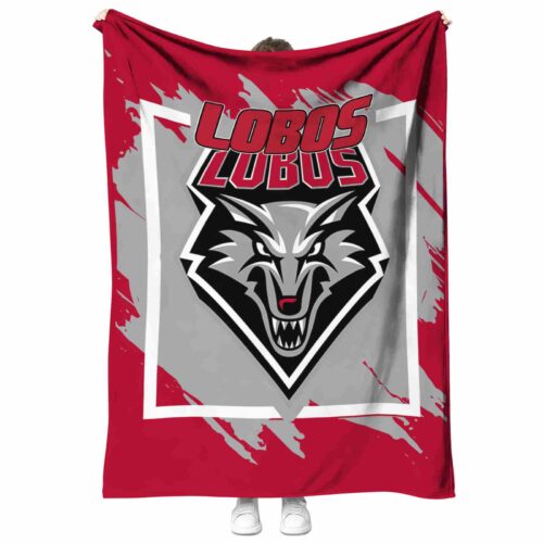 new mexico lobos splatter effect red blanket best selling