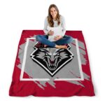 new mexico lobos splatter effect red blanket high quality