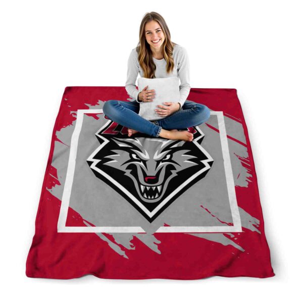 new mexico lobos splatter effect red blanket high quality