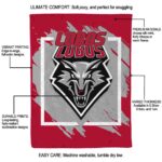 new mexico lobos splatter effect red blanket new arrival