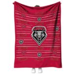 new mexico lobos striped pattern red blanket best selling