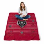new mexico lobos striped pattern red blanket best selling