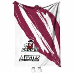 new mexico state aggies brushstrokes crimson white blanket best selling