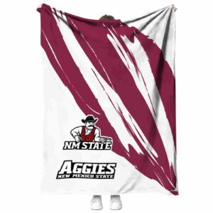 new mexico state aggies brushstrokes crimson white blanket best selling