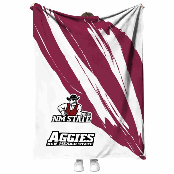 new mexico state aggies brushstrokes crimson white blanket best selling