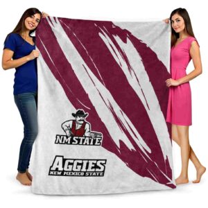 new mexico state aggies brushstrokes crimson white blanket fashion forward