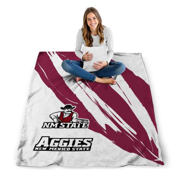 new mexico state aggies brushstrokes crimson white blanket high quality