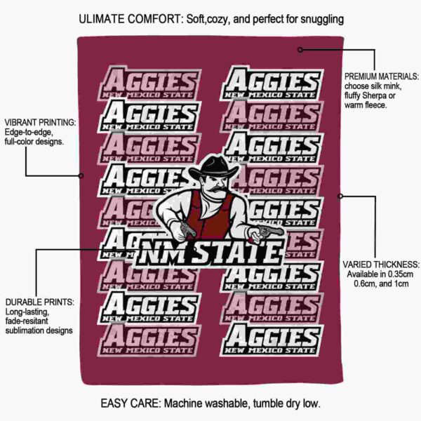 new mexico state aggies fan pride crimson blanket new arrival