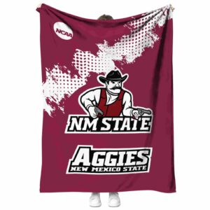new mexico state aggies grunge texture crimson blanket best selling