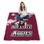 new mexico state aggies grunge texture crimson blanket high quality
