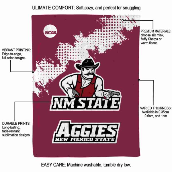 new mexico state aggies grunge texture crimson blanket new arrival