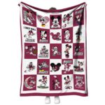 new mexico state aggies mickey minnie crimson white blanket best selling