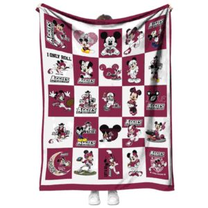 new mexico state aggies mickey minnie crimson white blanket best selling