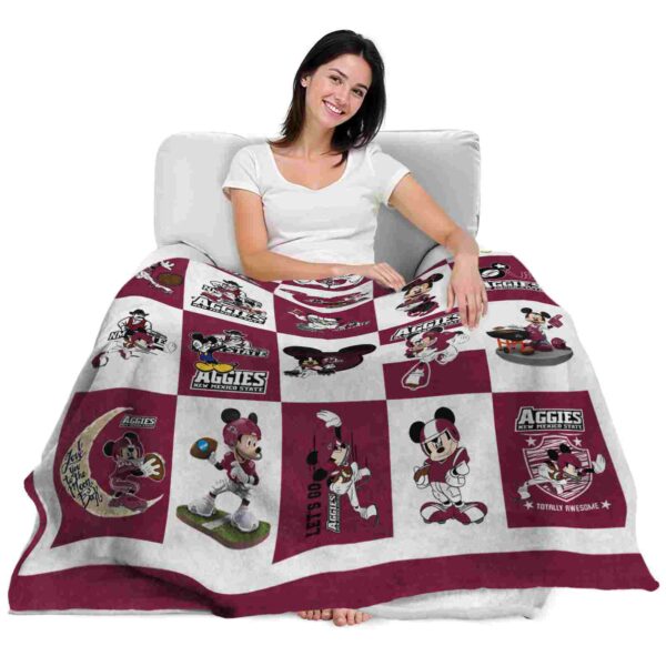 new mexico state aggies mickey minnie crimson white blanket latest model