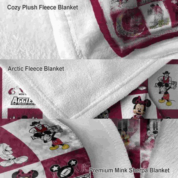 new mexico state aggies mickey minnie crimson white blanket premium grade