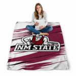 new mexico state aggies paint streaks crimson white blanket high quality