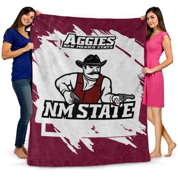 new mexico state aggies splatter effect crimson blanket fashion forward