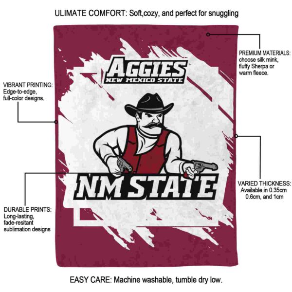 new mexico state aggies splatter effect crimson blanket new arrival