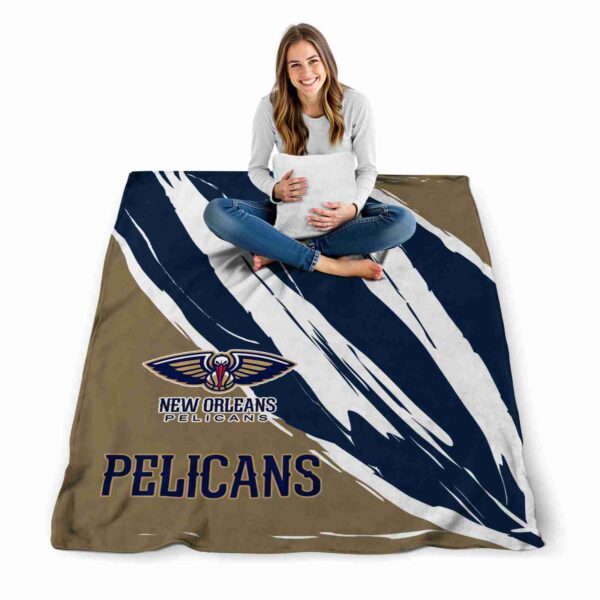 new orleans pelicans brushstrokes navy white blanket high quality