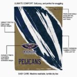new orleans pelicans brushstrokes navy white blanket new arrival