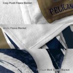 new orleans pelicans brushstrokes navy white blanket premium grade