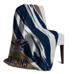 new orleans pelicans brushstrokes navy white blanket top rated
