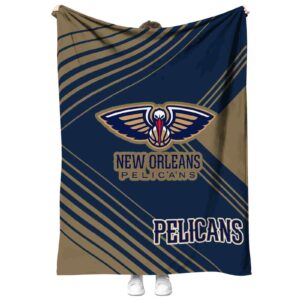 new orleans pelicans diagonal stripes navy blanket best selling