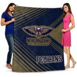 new orleans pelicans diagonal stripes navy blanket best selling