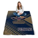 new orleans pelicans diagonal stripes navy blanket best selling