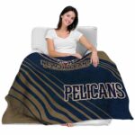 new orleans pelicans diagonal stripes navy blanket best selling