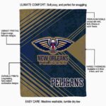 new orleans pelicans diagonal stripes navy blanket best selling