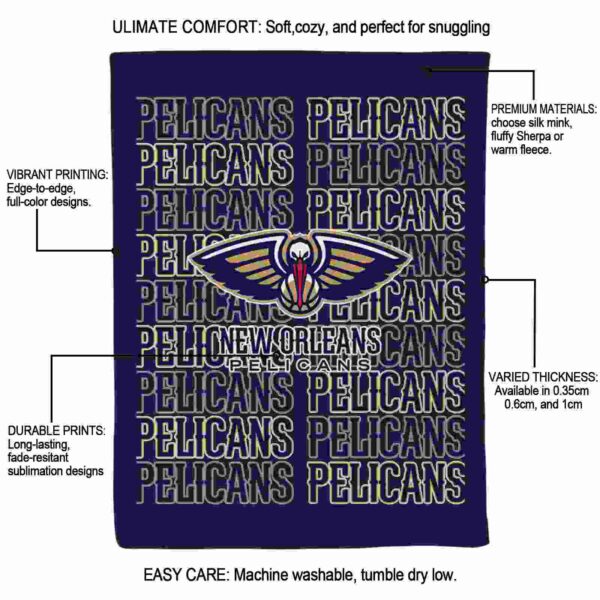 new orleans pelicans fan pride navy blanket new arrival