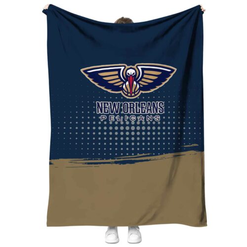 new orleans pelicans gradient dots navy blanket best selling